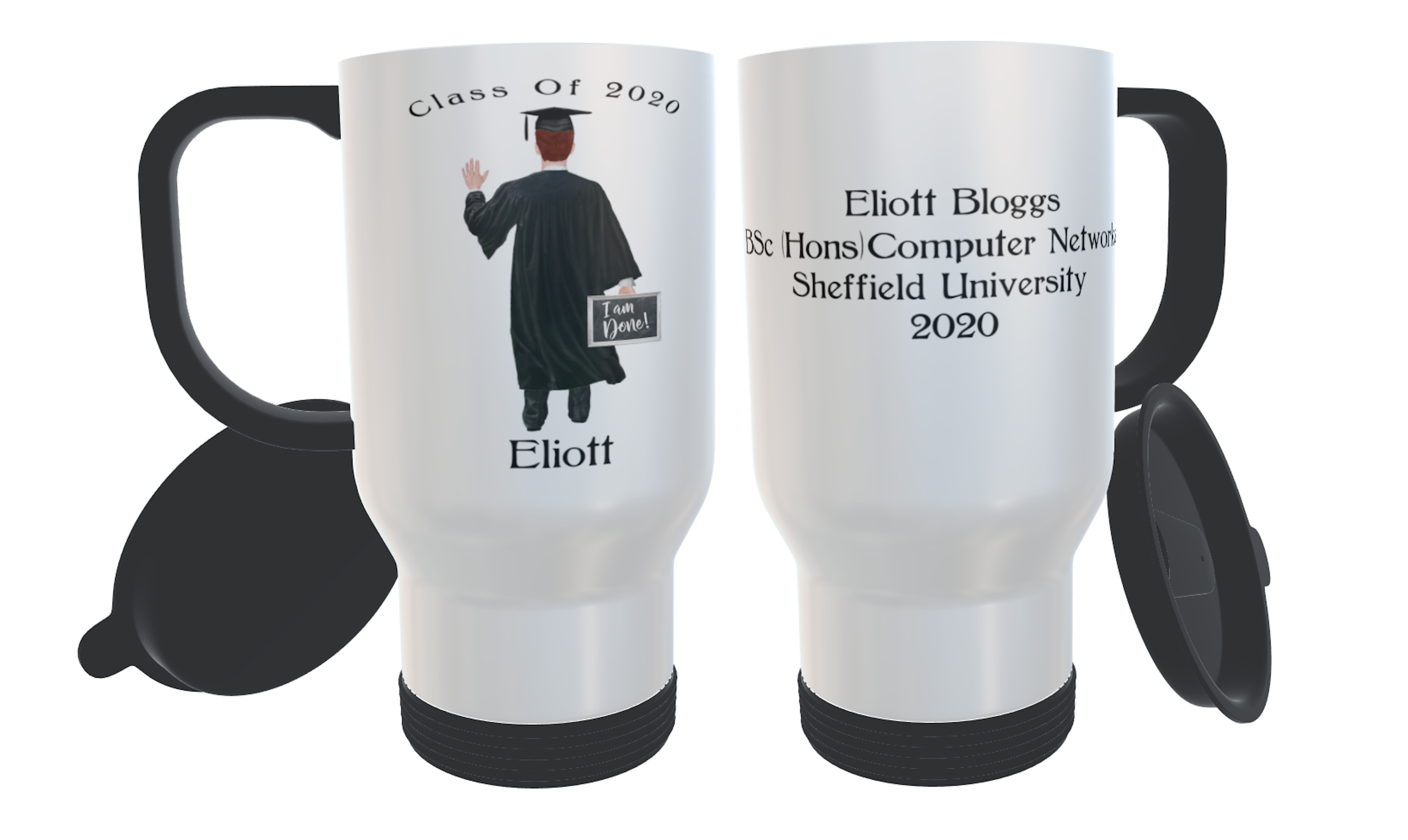 Graduation Travel Mug Male Student, Custom graduation Mug